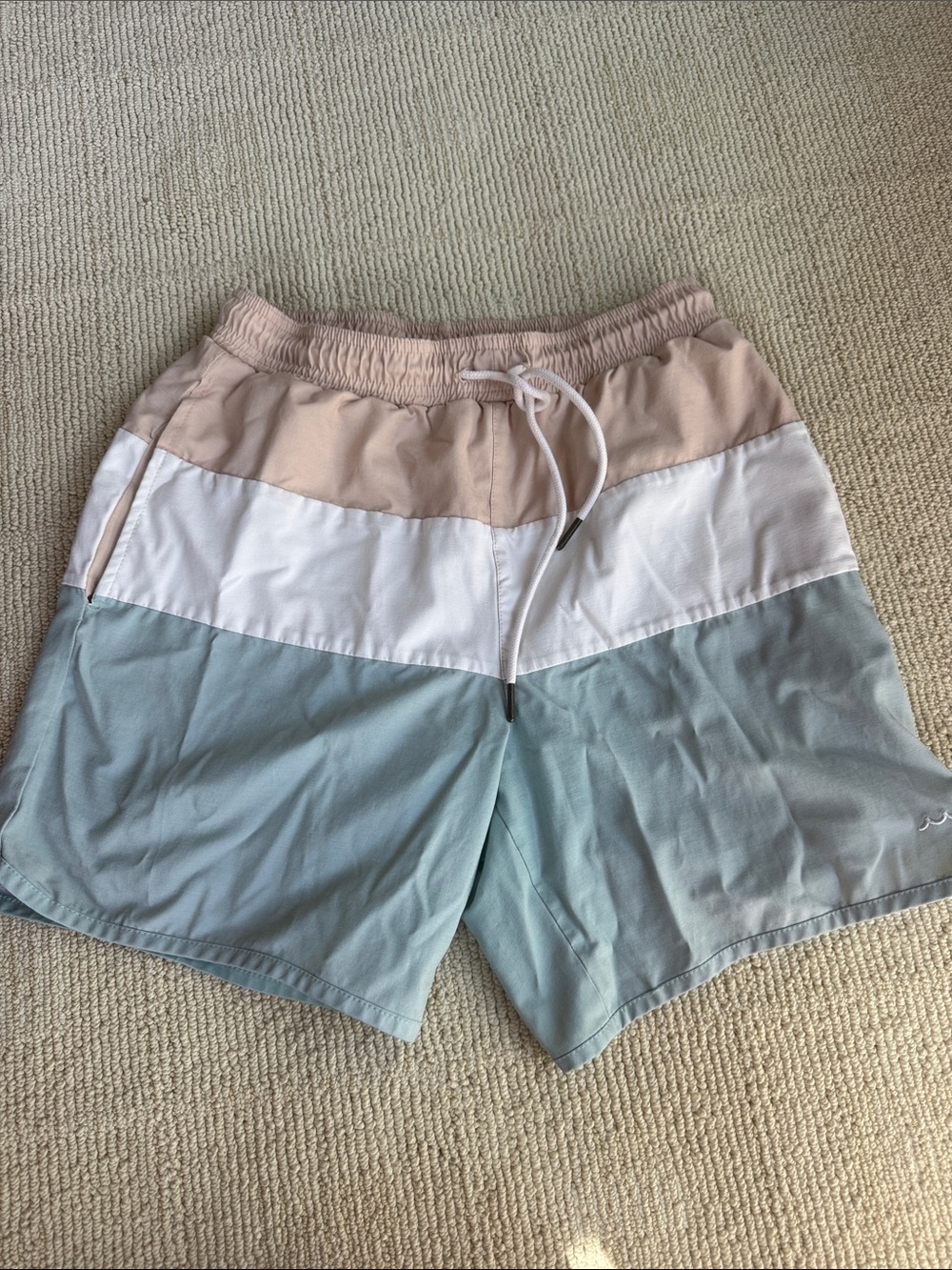 Minnow Men's Small Colorblock Drawstring Shorts